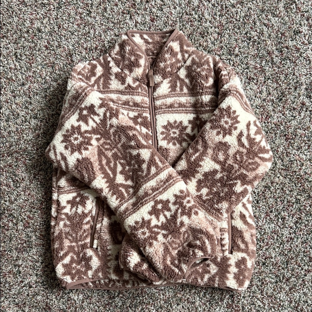 Sundance Brown and Cream Fleece Jacket